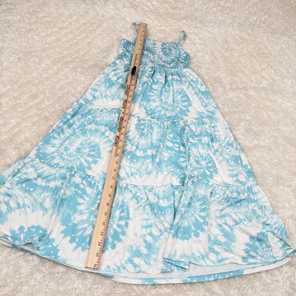 32 Degrees Cool Girl's S Small 7/8 Blue Smocked Tie Dye Sundress Casual - Picture 10 of 12